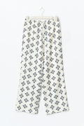 Drawstring satin trousers - Crème
