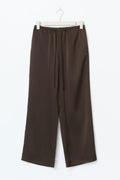 Drawstring satin trousers - Marron foncé