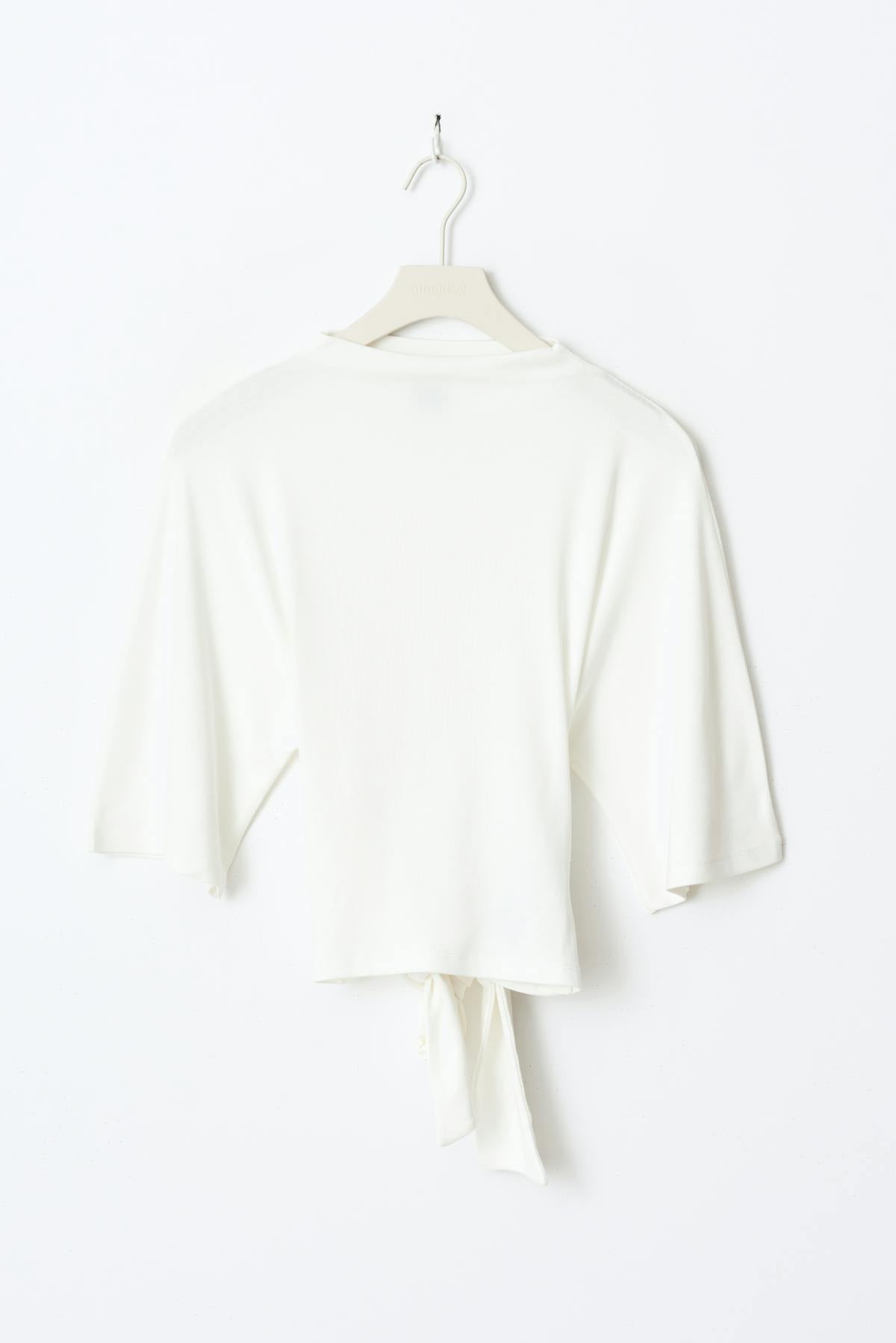 Tie back tee - Blanc cassé