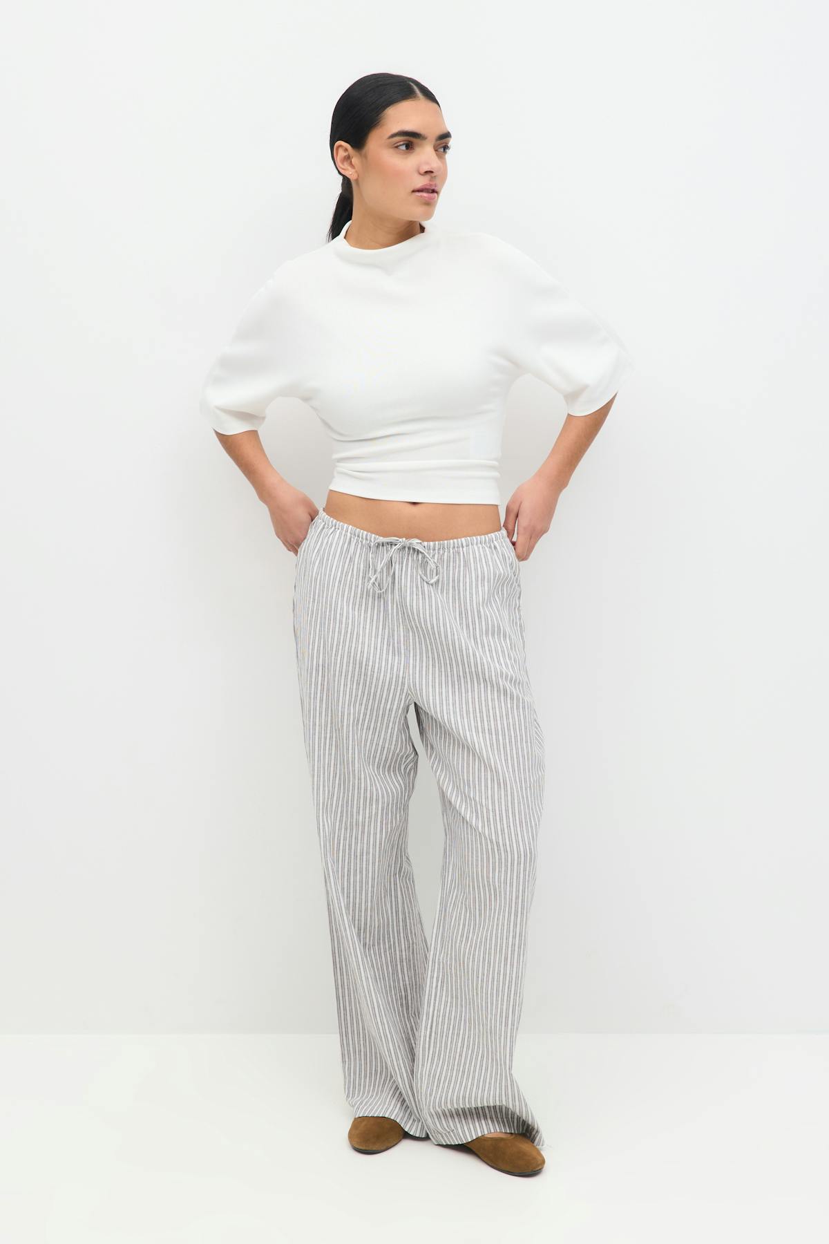 Tie back tee - Blanc cassé
