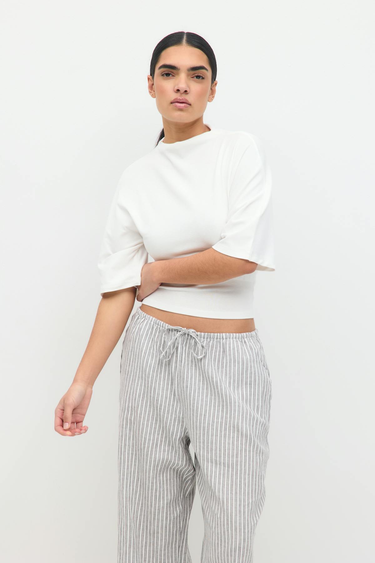 Tie back tee - Blanc cassé