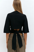 Tie back tee - Noir