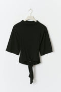 Tie back tee - Noir