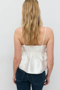 Shiny peplum top - Blanc cassé