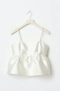 Shiny peplum top - Blanc cassé