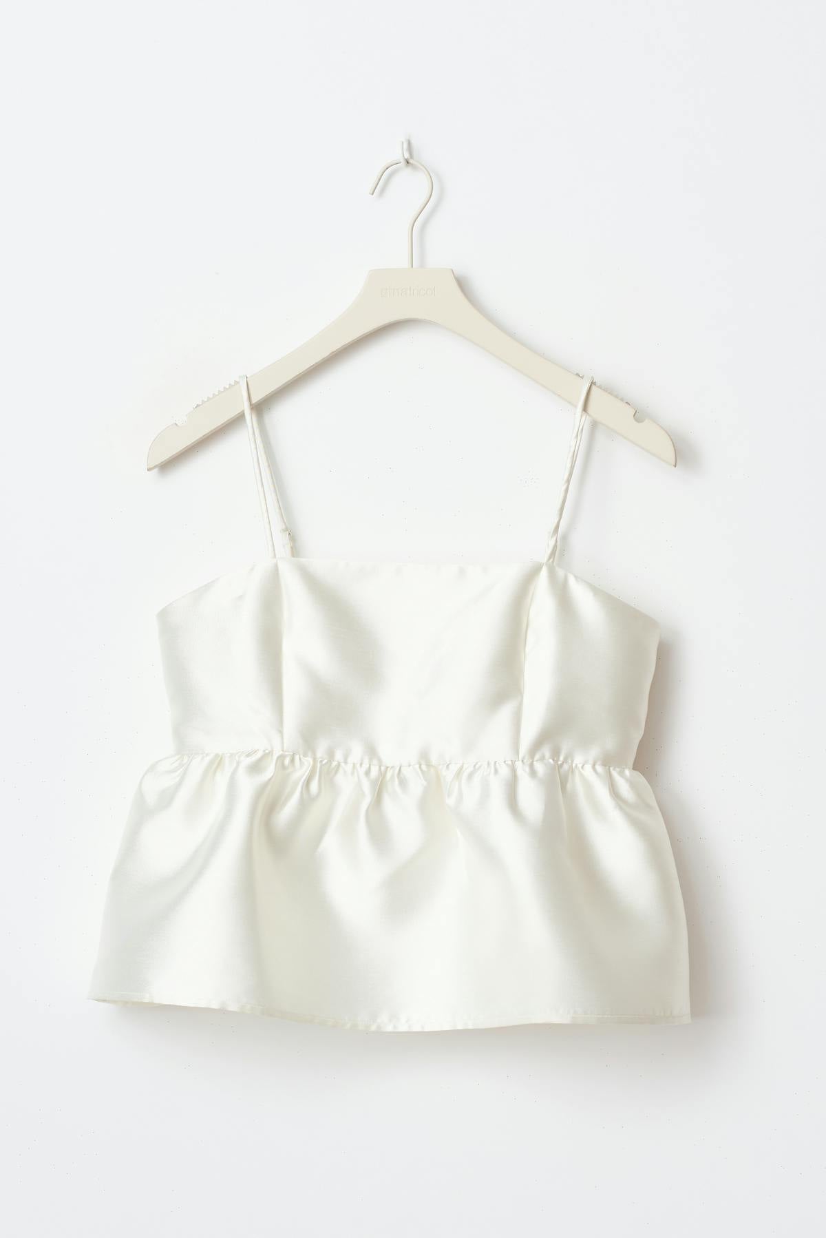 Shiny peplum top - Blanc cassé