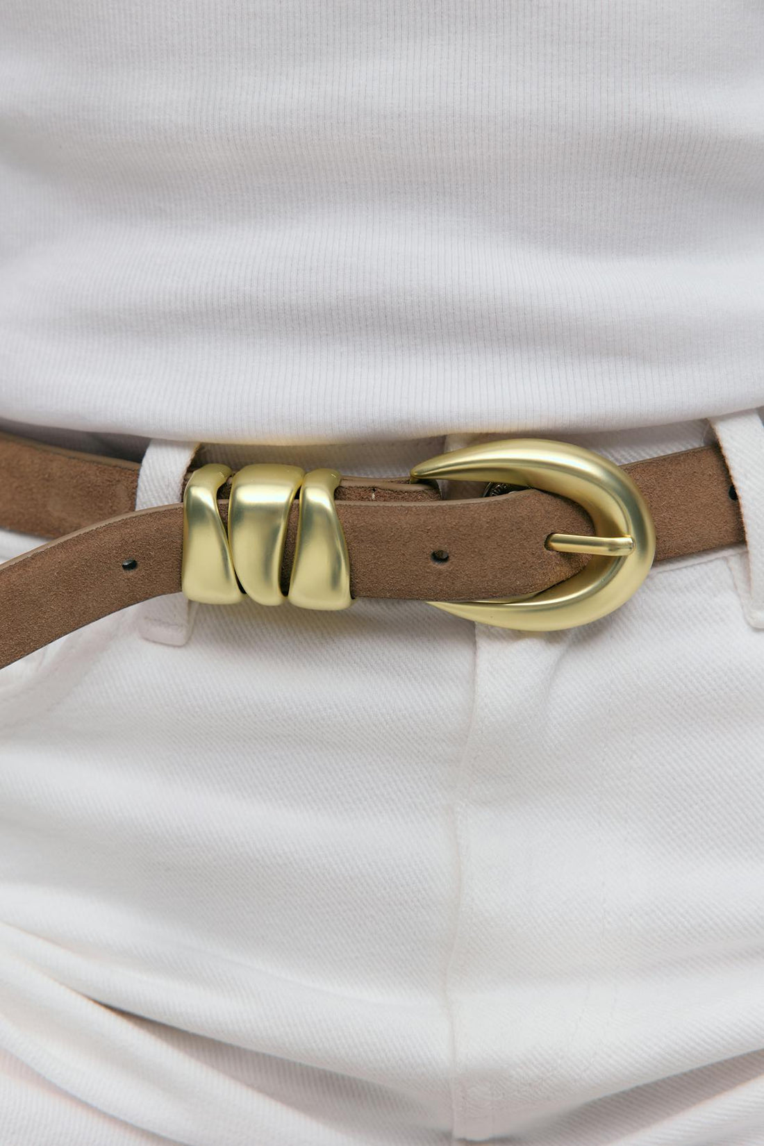 Suede belt - Marron