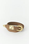 Suede belt - Marron foncé