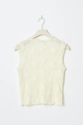 Funnel neck lace top - Creme
