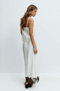 Lace midi skirt - Egret