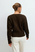 Asymmetric knitted cardigan - Gardenia