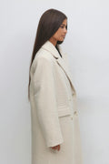 Long bouclé coat - Crème
