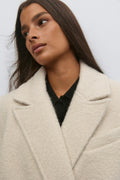 Long bouclé coat - Crème