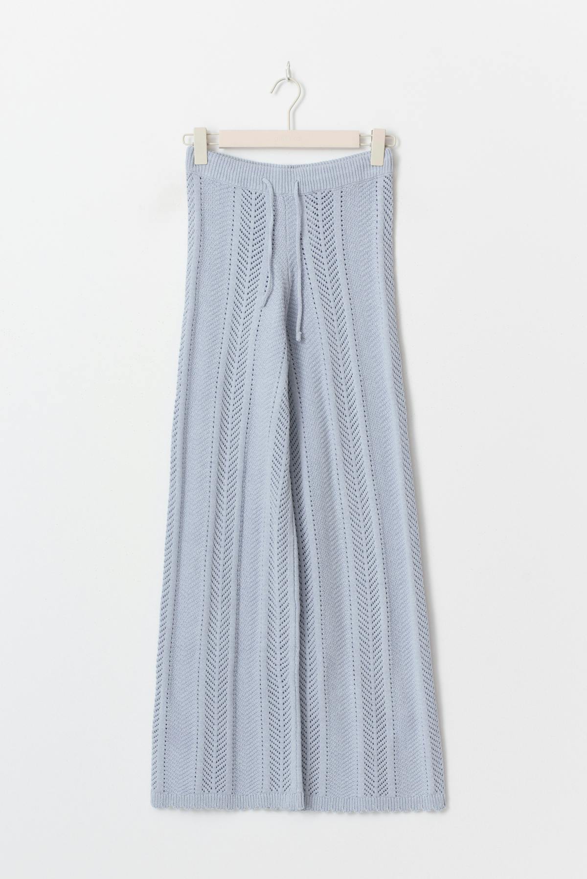 Crochet stripe trousers - Heather