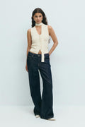 Knitted scarf vest - Gardenia