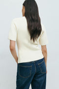 Knitted short sleeve cardigan - Gardenia