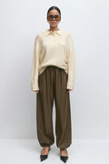 Alpaca blend knitted sweater - Blanc cassé