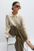 Alpaca blend knitted sweater - Blanc cassé