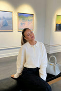 Alpaca blend knitted sweater - Navy blazer