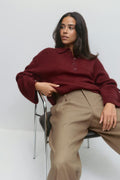 Alpaca blend knitted sweater - Blanc cassé