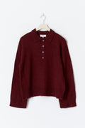 Alpaca blend knitted sweater - Tawny port
