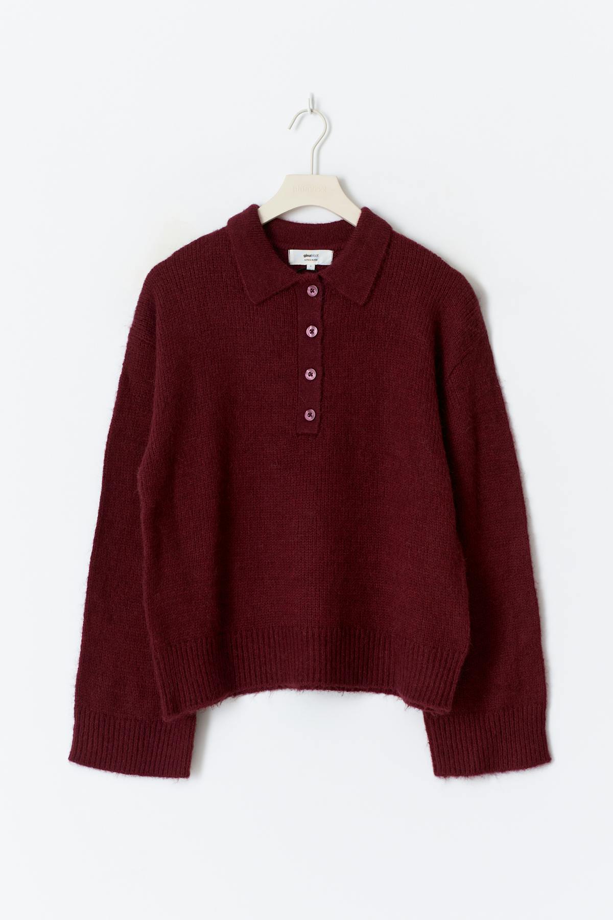 Alpaca blend knitted sweater - Tawny port