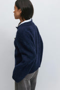 Alpaca blend knitted sweater - Navy blazer