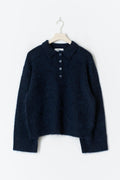 Alpaca blend knitted sweater - Navy blazer