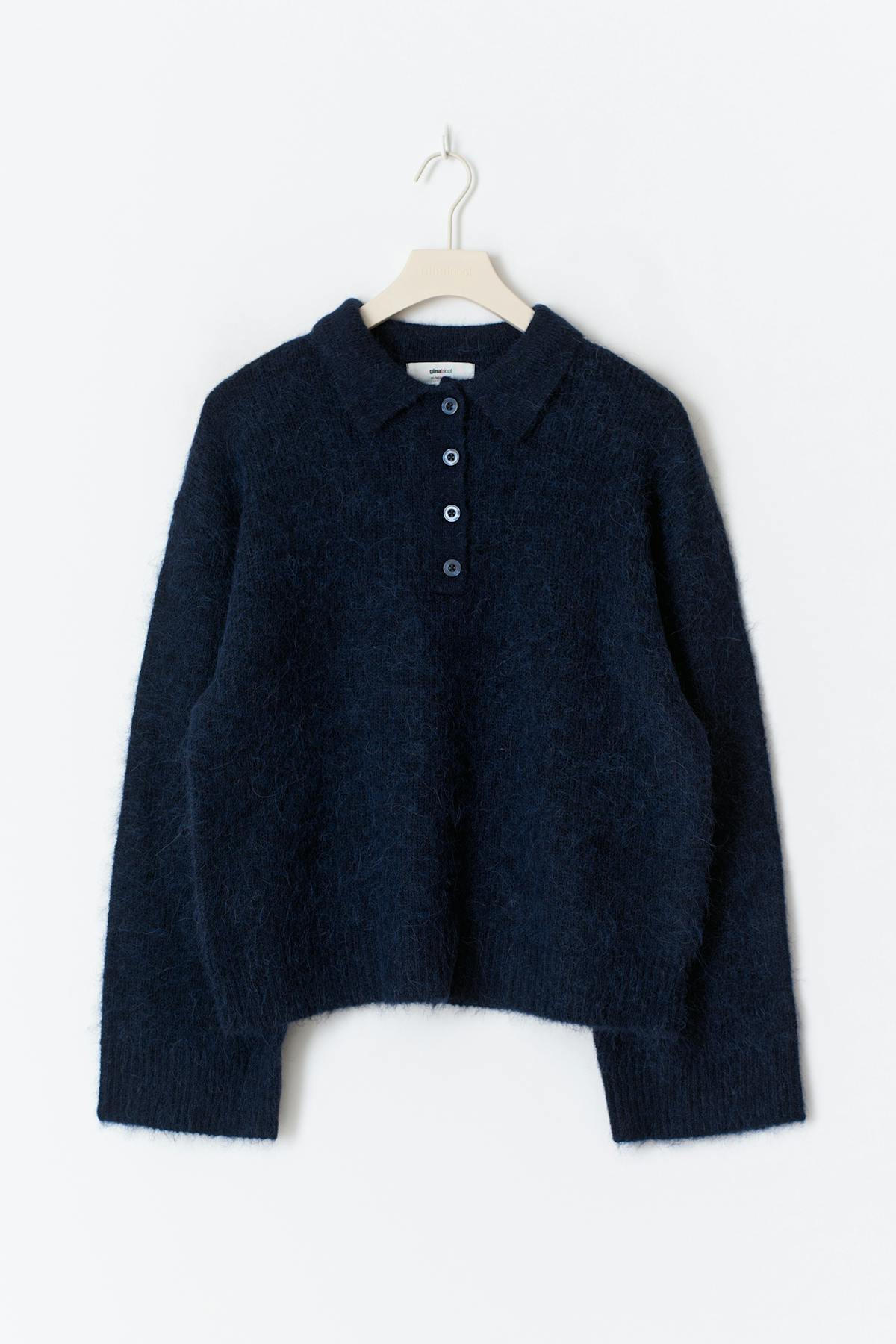 Alpaca blend knitted sweater - Navy blazer