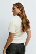 Knitted wrap top - Gardenia