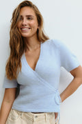 Knitted wrap top - Gardenia