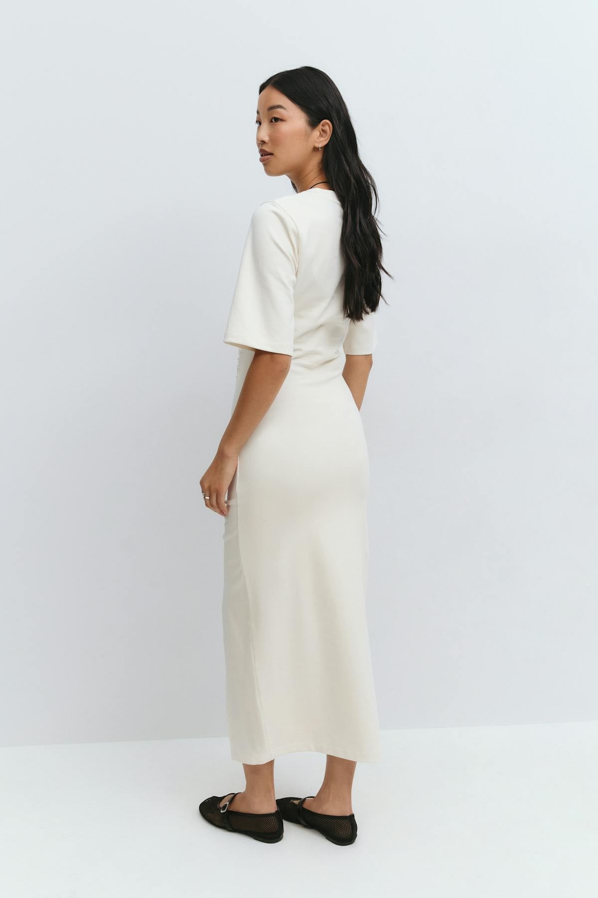 Ruched tee dress - Egret