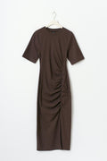 Ruched tee dress - Seal brown
