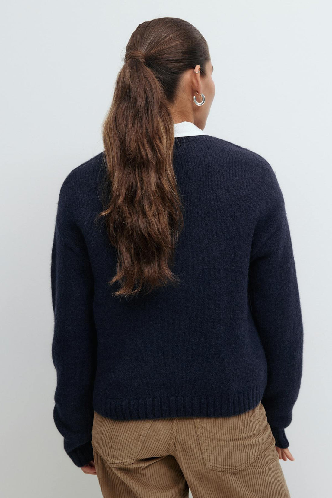 Embroidery knitted sweater - Navy blazer