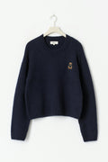 Embroidery knitted sweater - Navy blazer