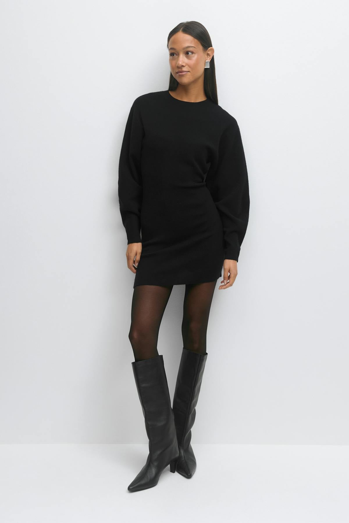 Shaped knitted dress - Noir