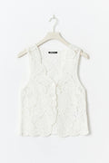 Embroidery vest - Blanc cassé