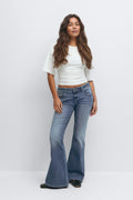 Ultra low flare jeans - Rinse