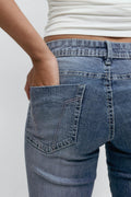Ultra low flare jeans - Rinse