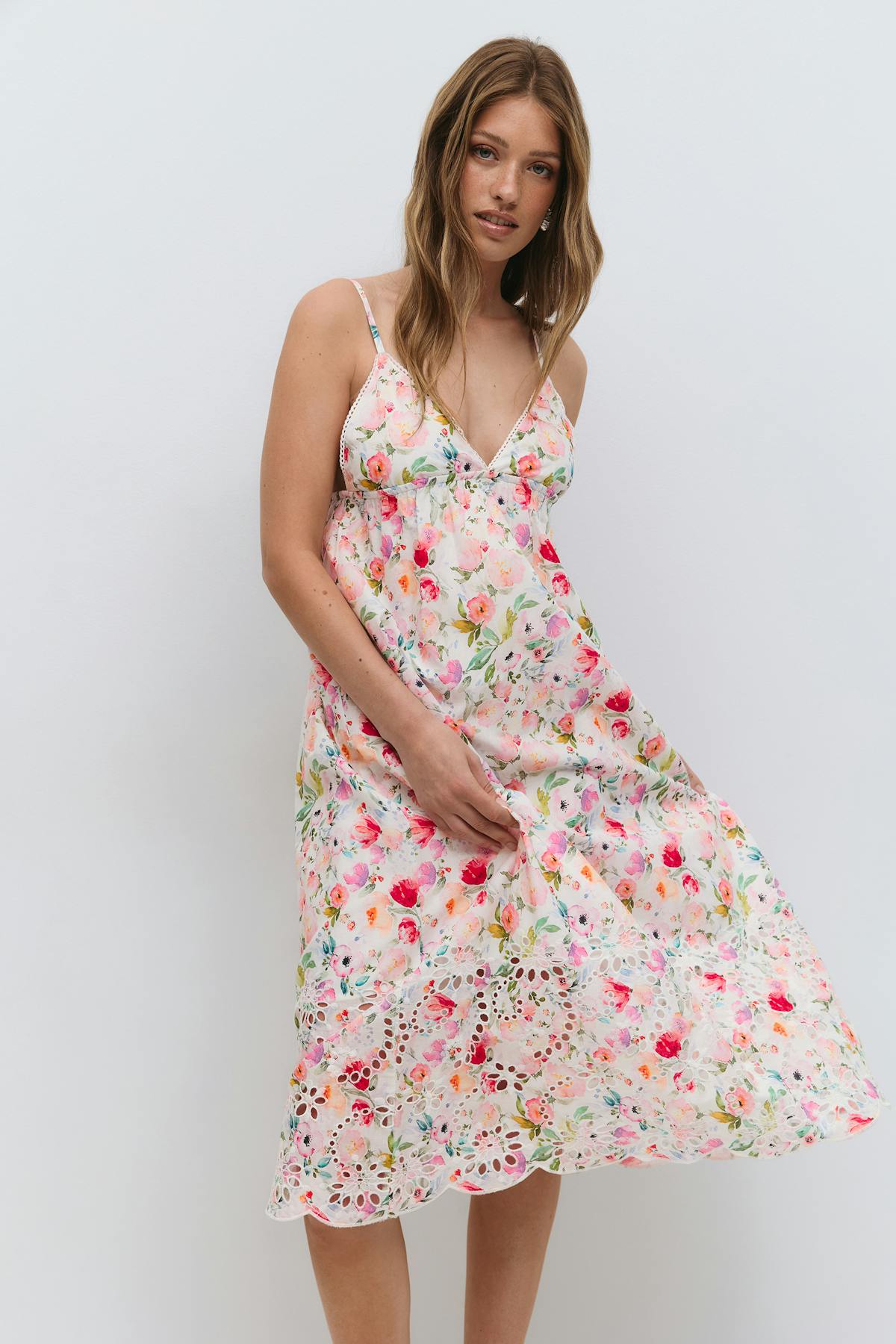 Broderie anglais dress - Jaune clair