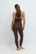 Highwaist ruched yoga tights - Seal brown