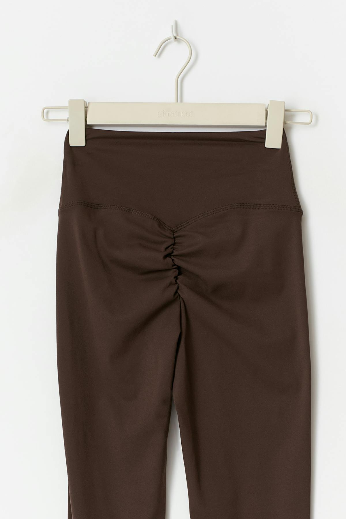 Highwaist ruched yoga tights - Seal brown