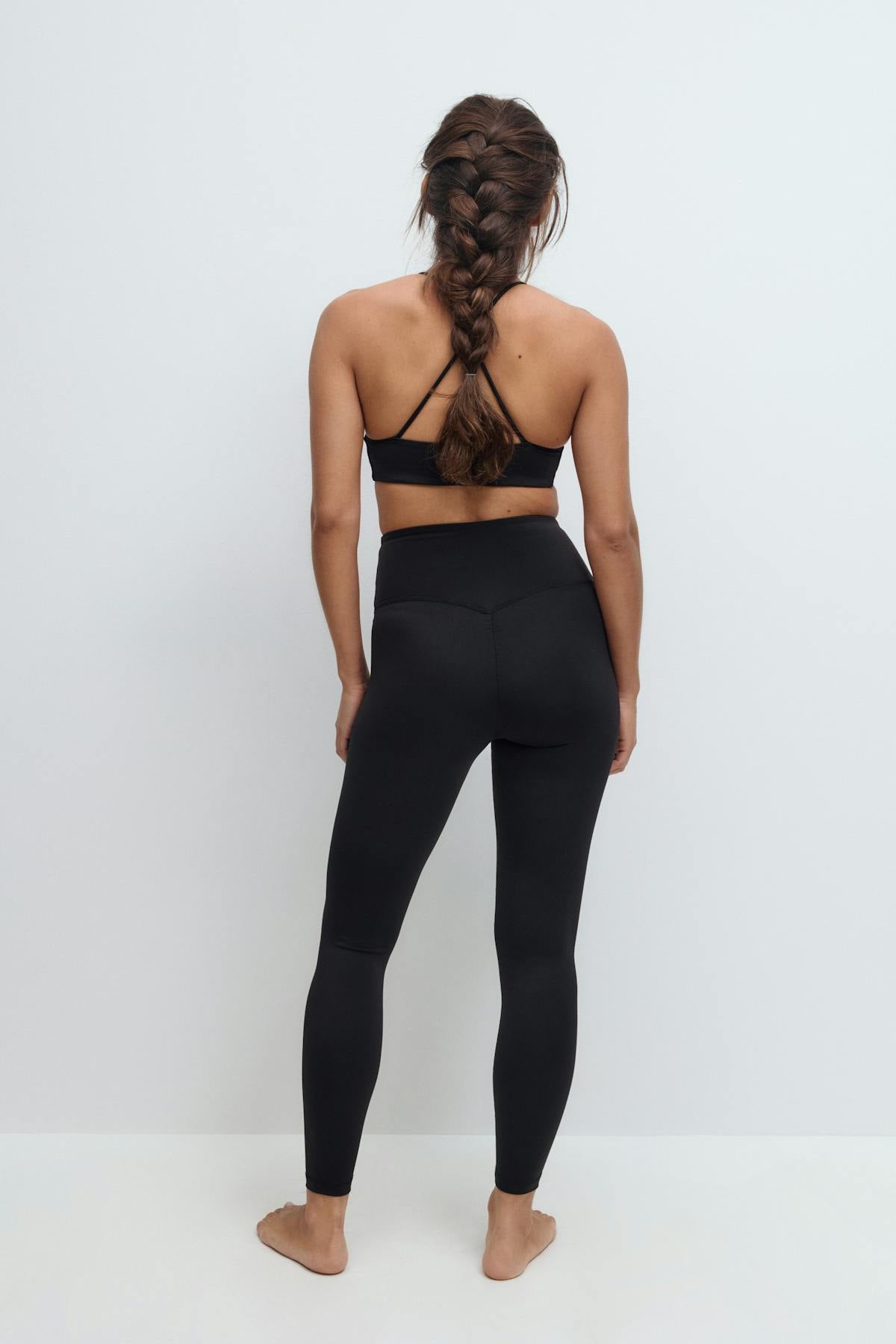 Highwaist ruched yoga tights - Noir