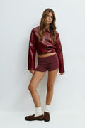 Folded hotpants - Red stripe