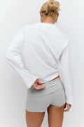 Folded hotpants - Grey melange
