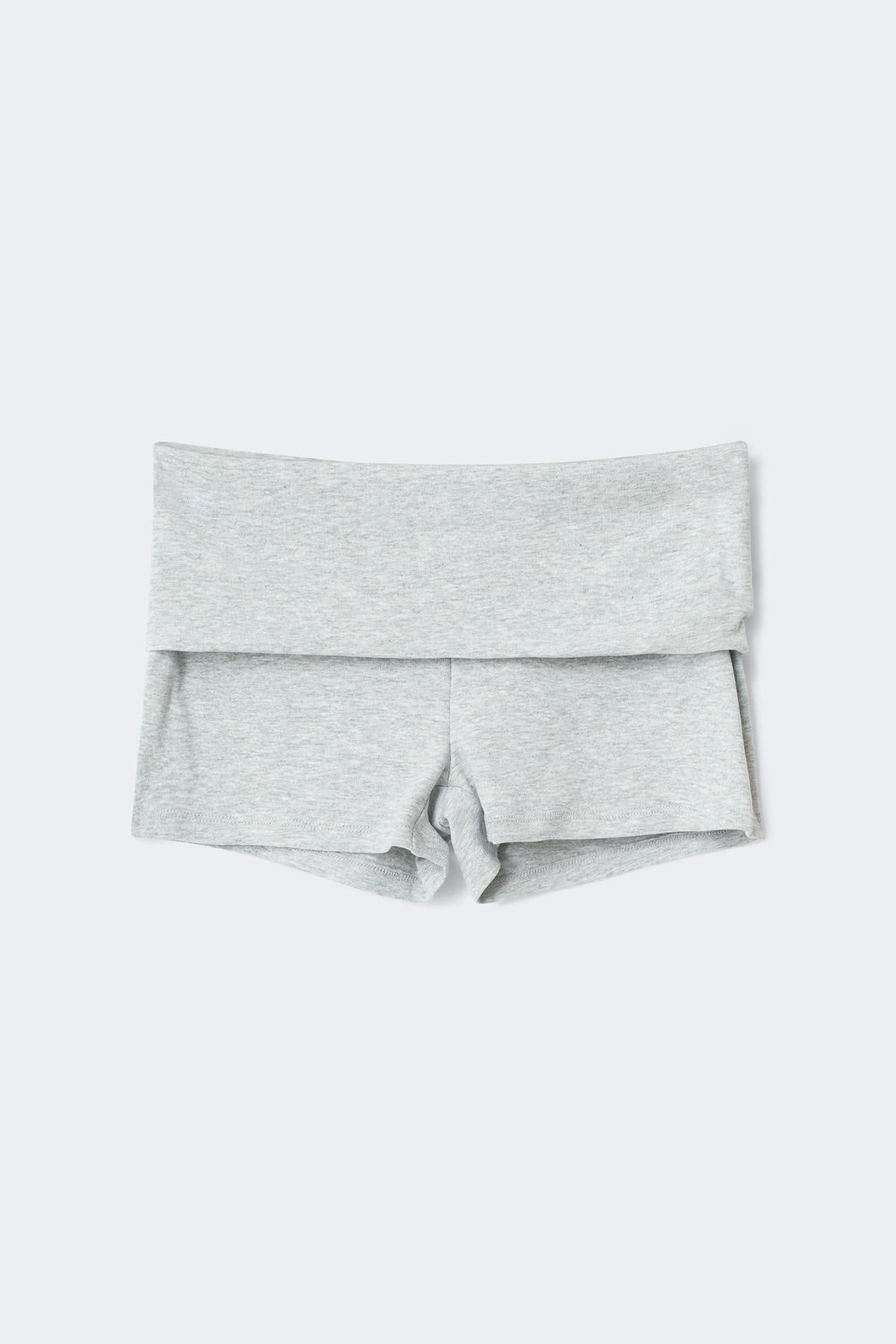 Folded hotpants - Grey melange