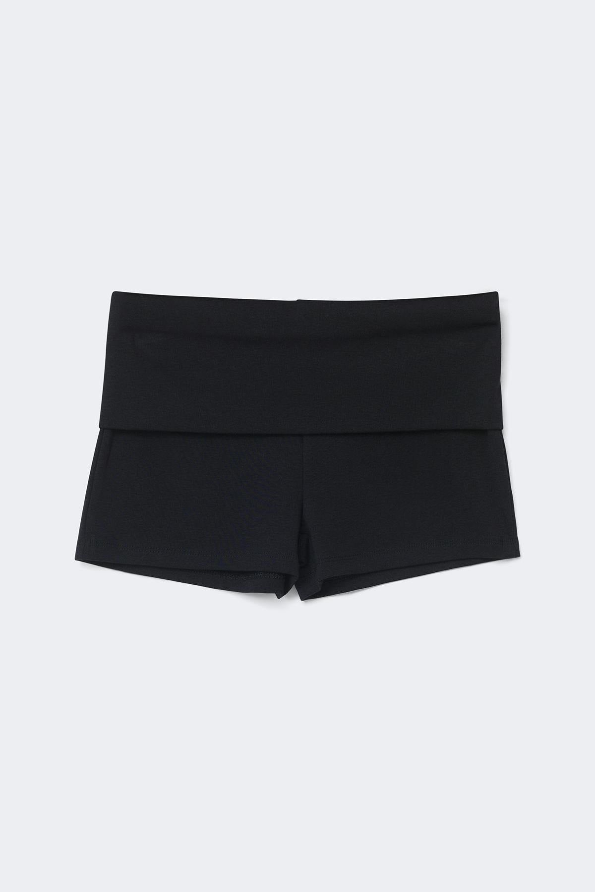 Folded hotpants - Noir