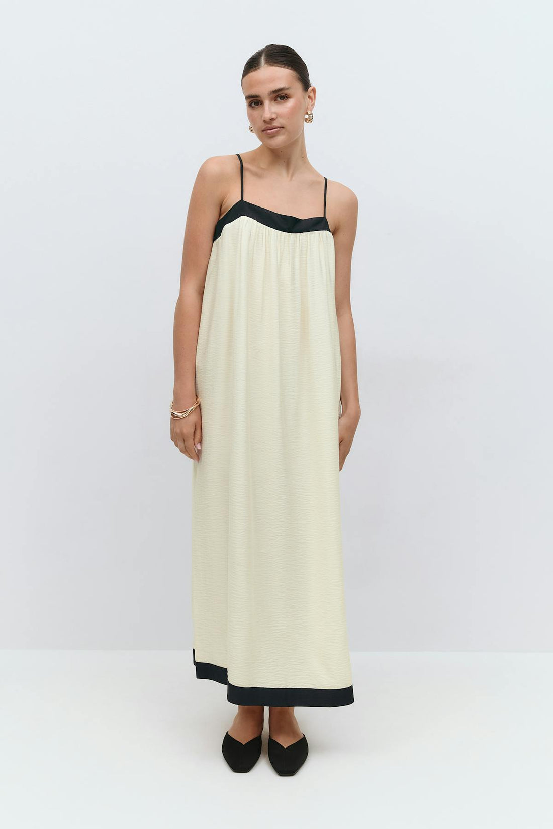 Contrast maxi dress - Crème
