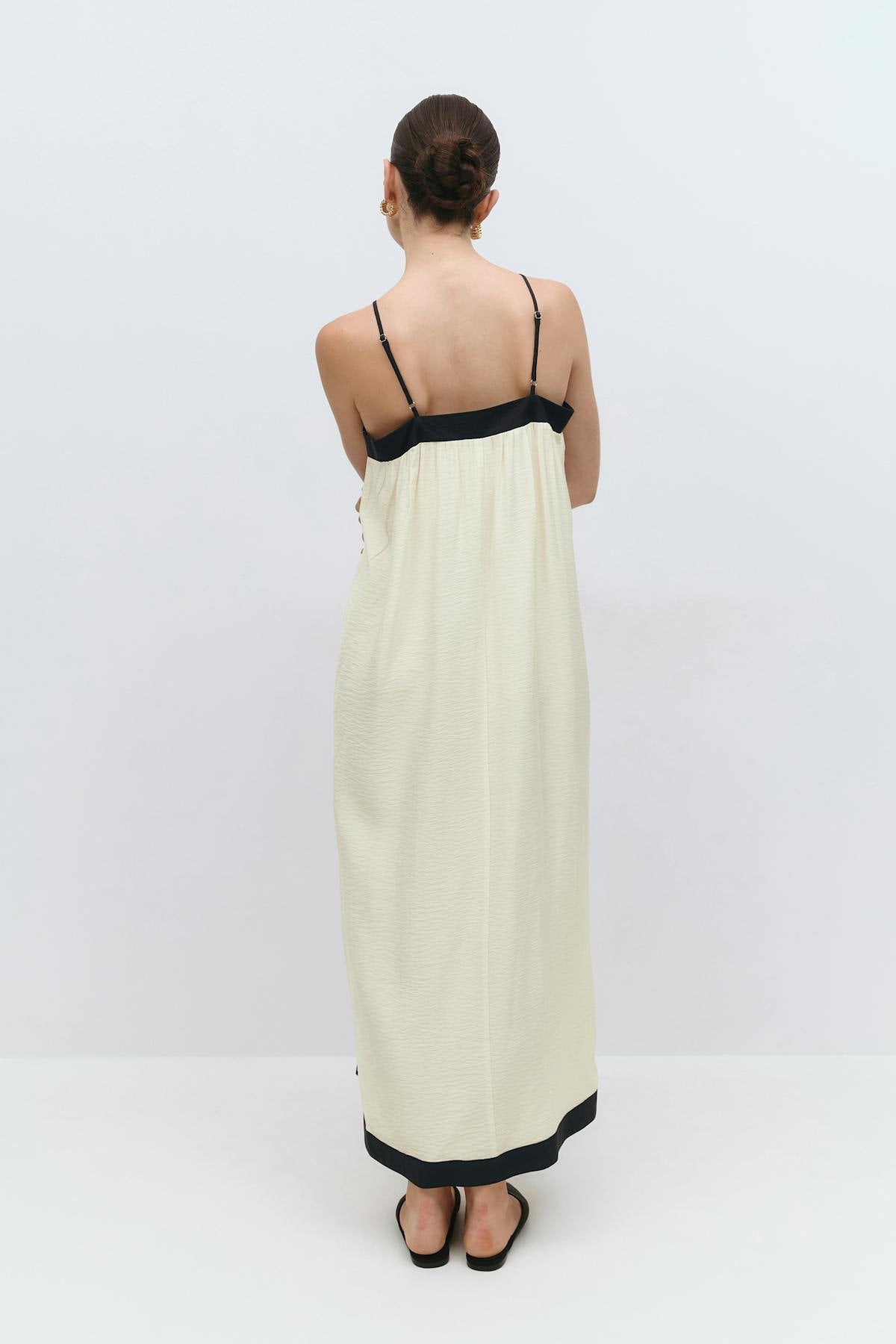 Contrast maxi dress - Crème