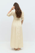 puff sleeve dress - Green flower